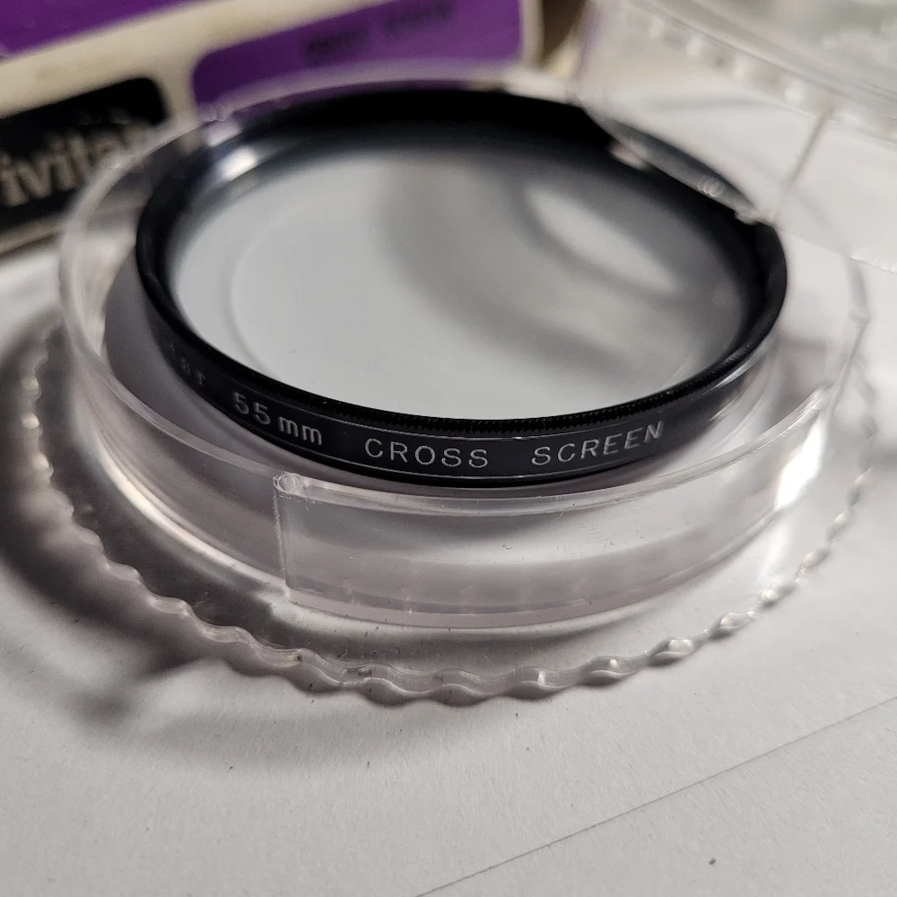 Lot/Bundle of FIVE vintage 55mm camera filters! Vivitar & Hoya